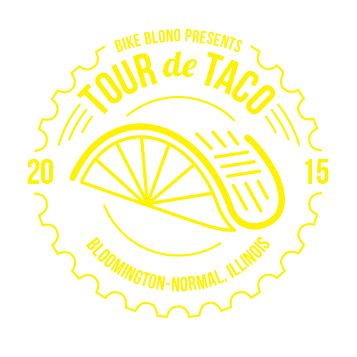 Tour de Taco logo in Bloomington, Illinois from 2015.