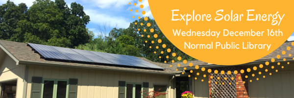 Explore Solar Energy at the Normal Public Library advertisement.