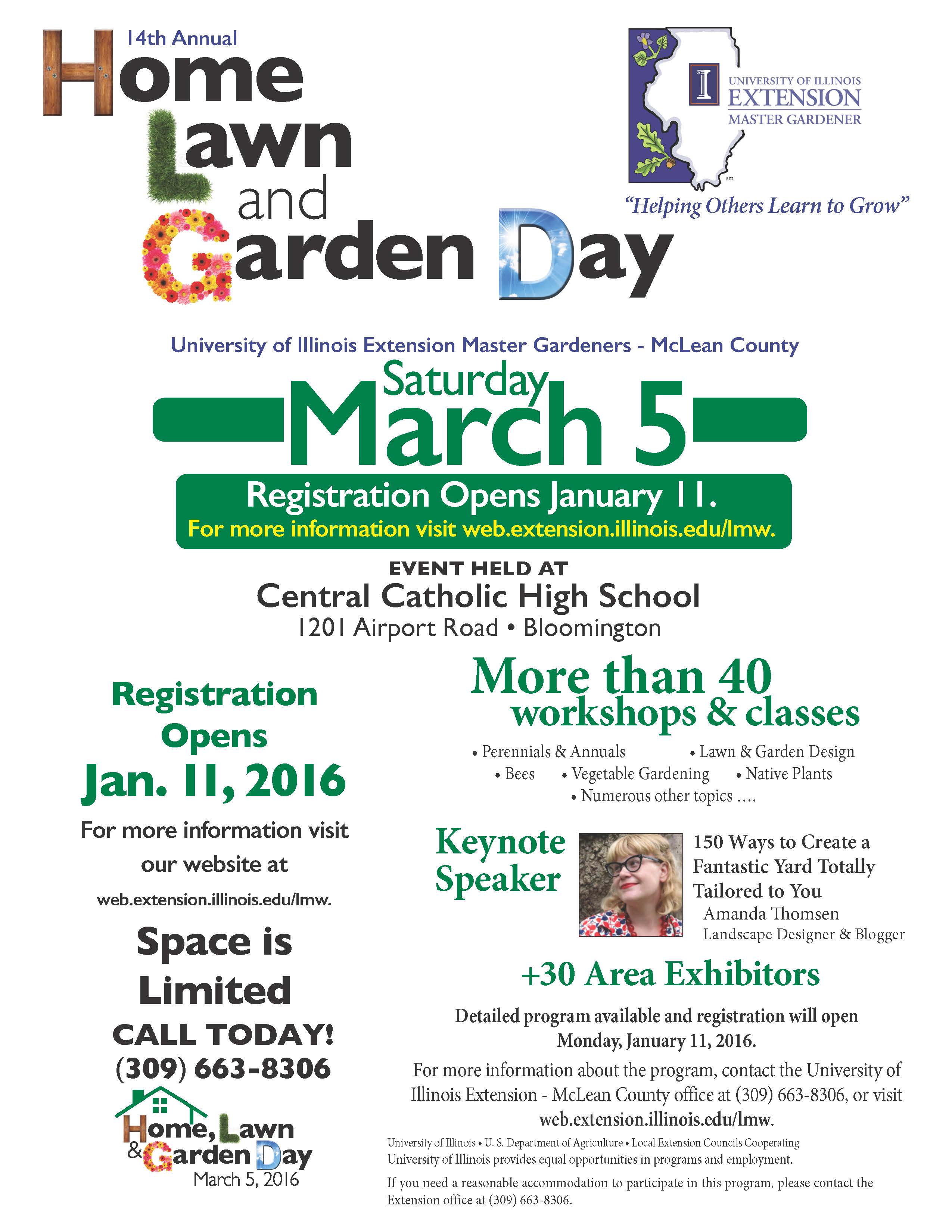 Home Lawn and Garden Day 2016 flyer.