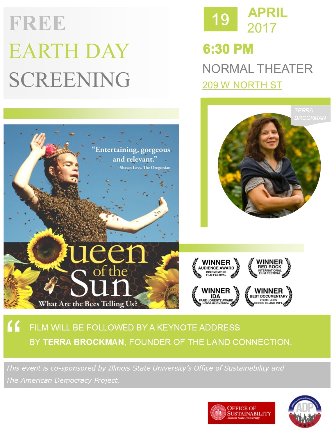 Film poster for a screening of Queen of the Sun: What are the Bees Telling Us?