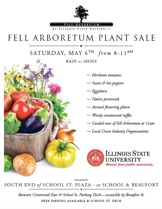 Event advertisement flyer for Fell Plant Sale hosted by Illinois State University.