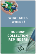 An advertisement for Holiday Waste collection.