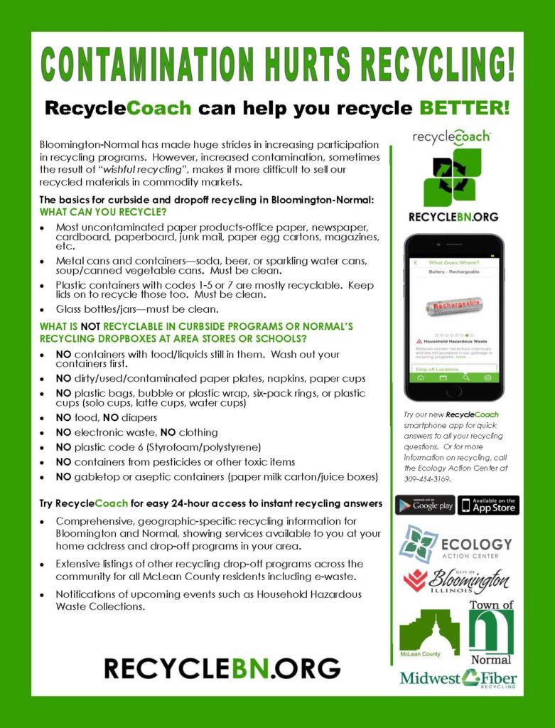 Contamination hurts recycling flyer