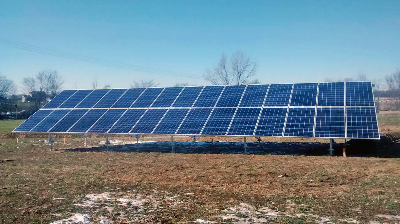 Solar panels at Eric Marshall Farm.