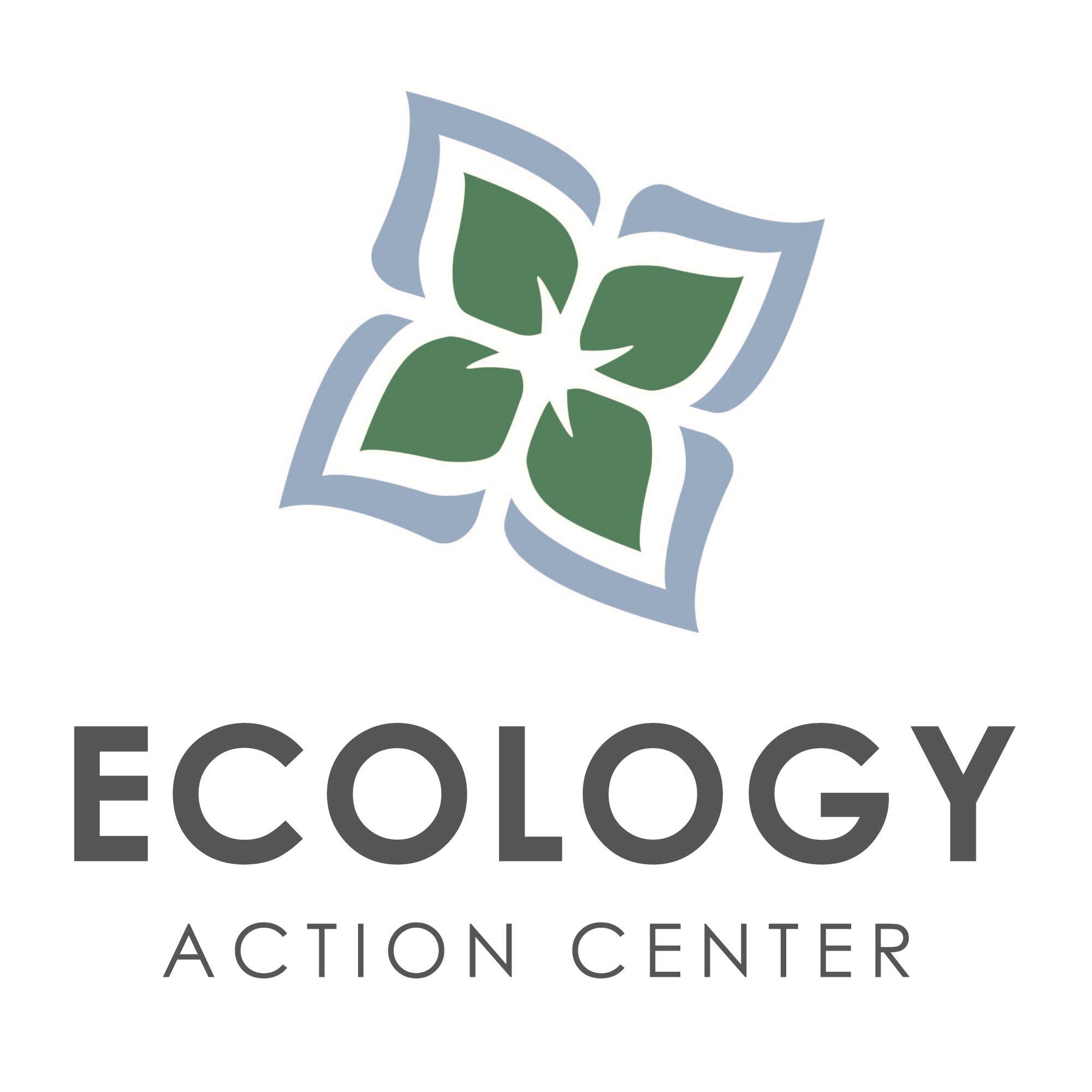 Ecology Action Center Logo with a green and blue flower.