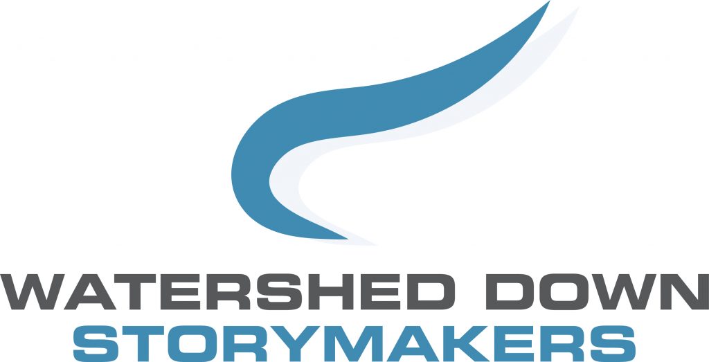 "Watershed Down Story Makers" logo with a stream design.