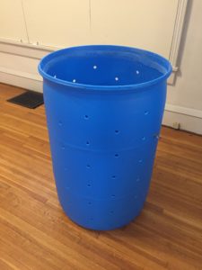 Compost bin made out of repurposed 55-gallon drums 