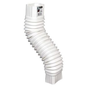 White accordion downspout extender