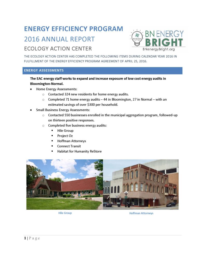 First page of the 2016 Energy Annual Report 