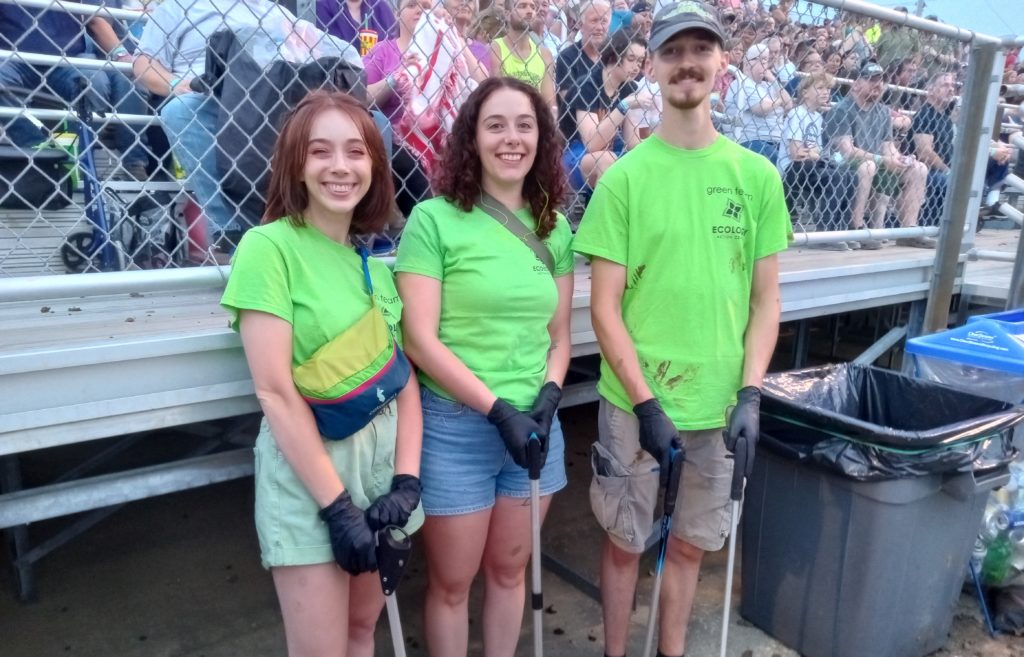 Volunteers with trash grabbers at the McLean County Fair