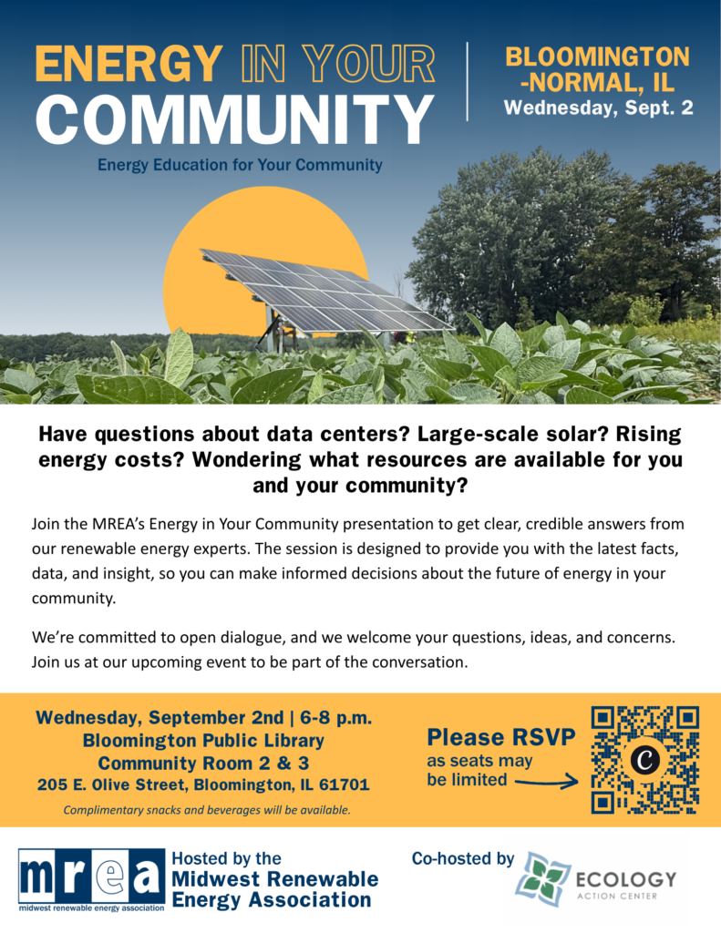 event flyer - sunset, solar panel, tree